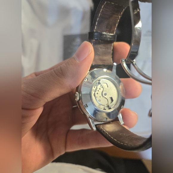 Orient automatic sun and moon day and date black dress watch - Picture 4 of 8